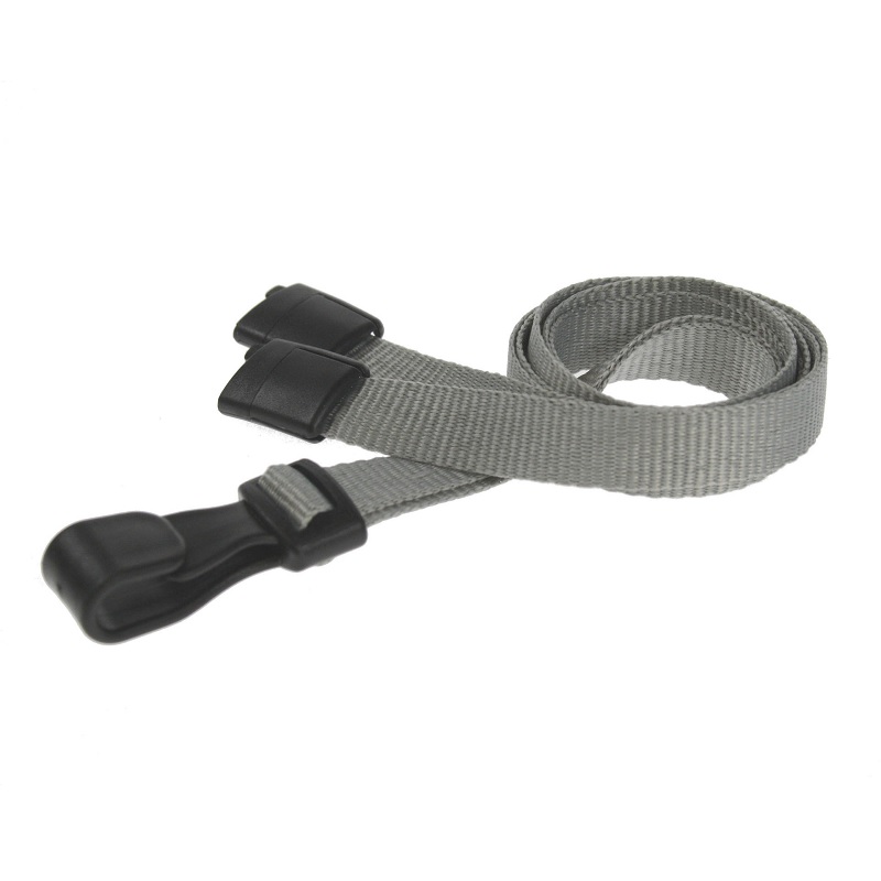 Picture of Grey lanyard / Keyhanger 10 mm with plastic J clip - 100% polyester. 60270549